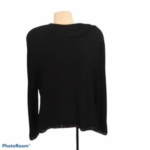 Ildi Marshall Vintage Black Beaded Form Blouse, Top , Long Sleeves, size‎ 16